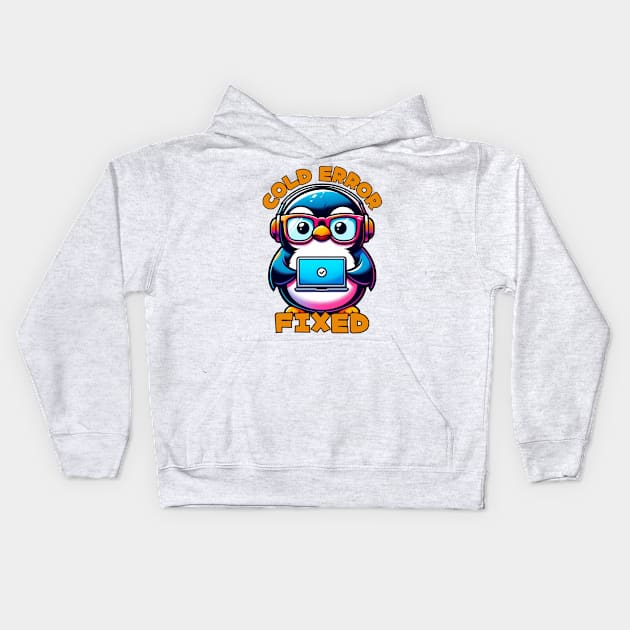 Penguin programmer Kids Hoodie by Japanese Fever